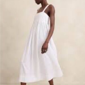 NWT  White linen midi dress